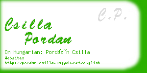 csilla pordan business card